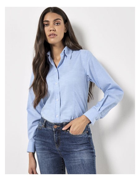 KUS-KK361-Womens Tailored Fit Workwear Oxford Shirt Long Sleeve 2